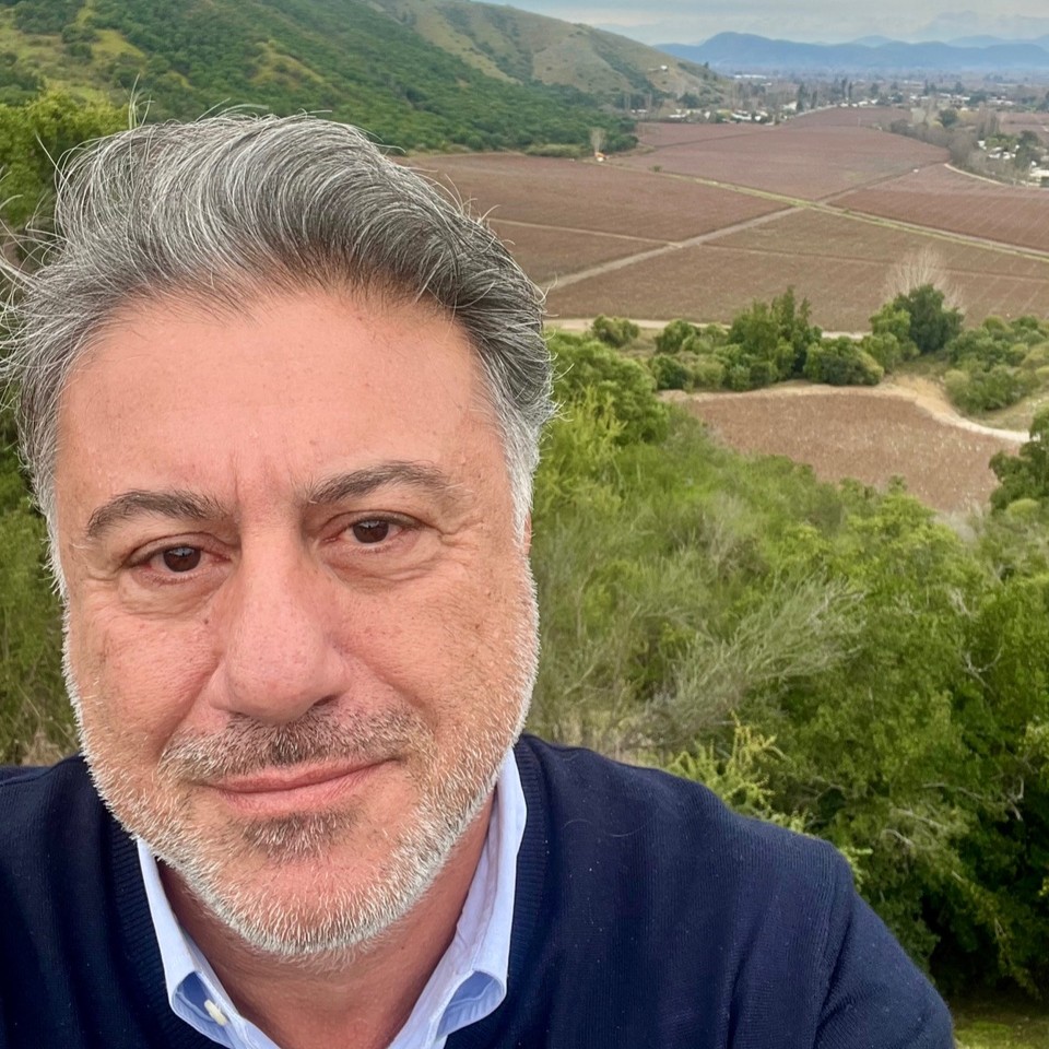 Wine Hunter Vicente Jorge em frente às plantações da VIK.