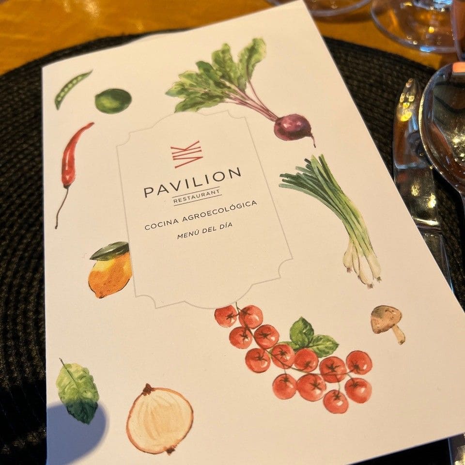 Menu do restaurante Pavilion da Viña VIK.