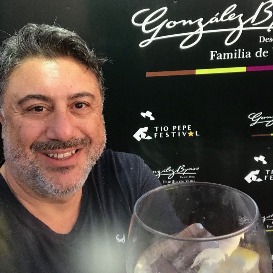 Vicente Jorge na vinícola González Byass.